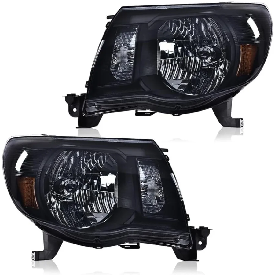 

Headlights Assembly Compatible with Tacoma 2005-2011 Bumper Headlamp Smoke lens Black Housing Amber Reflector Pair