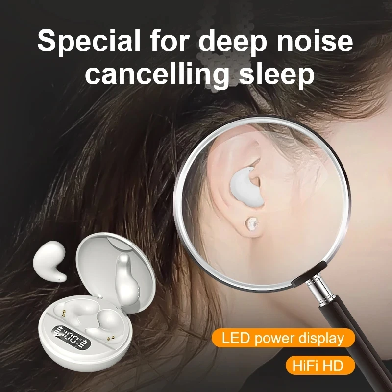 

New ultra-thin invisible Earbuds wireless Bluetooth Headphones Sleep Earphones, comfortable and painless lying on the side