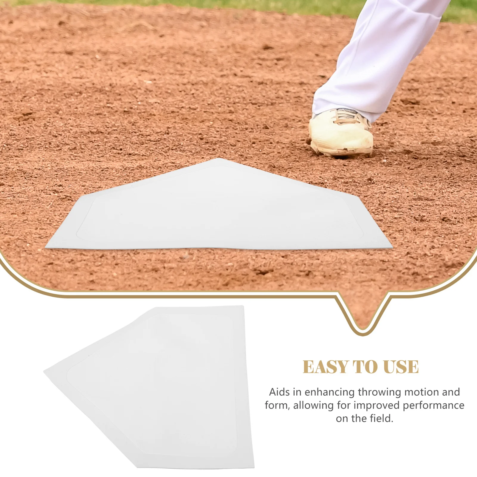 

Baseball Training Plate Durable Tpe Pitcher Home Plate Mat Baseball Training Aid Marker for Throwing Motion Improvement