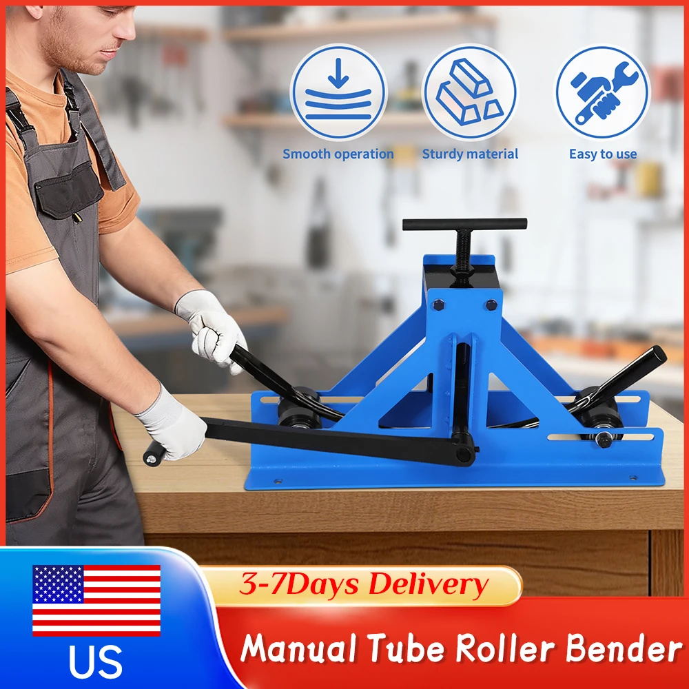 

Manual Tube Roller Bender Heavy Duty Metal Bending Machine for Square Round Pipes Mild Steel Copper Aluminum Tube Bending Tools
