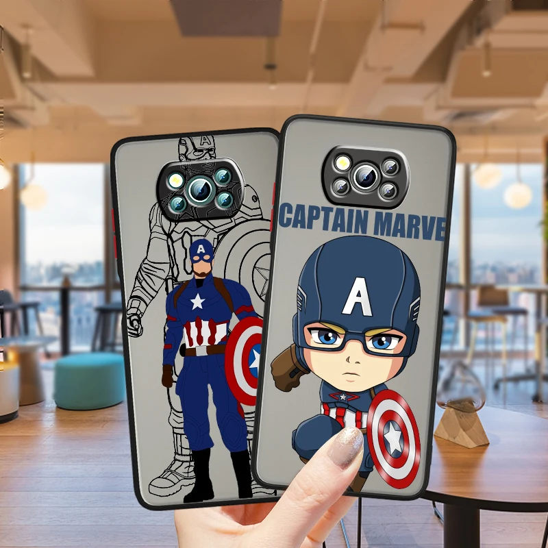 Captain Hero Surprise Frosted Translucent For Xiaomi Mi Poco X5 X4 X3 M6 M5S M5 M4 M3 F5 F4 F3 GT Pro 5G Funda Phone Case