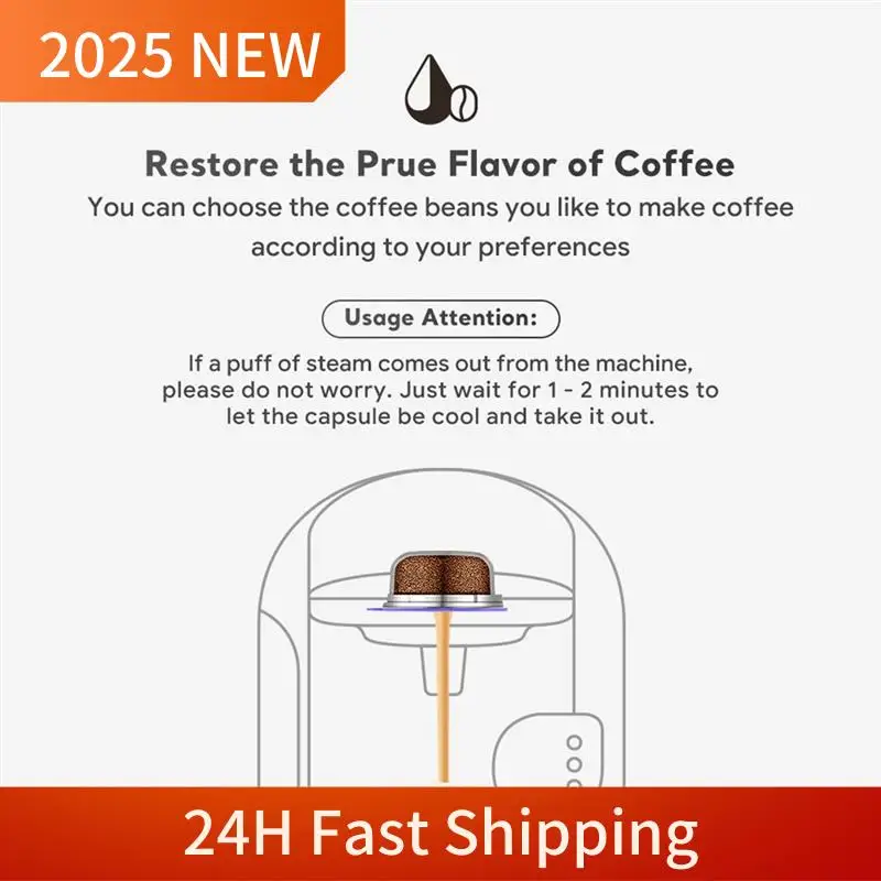 

2025 Trend Coffee Capsule Pod For Tassimo Machine Refillable Filter Pod Silicone Lid Replacement Espresso Coffee