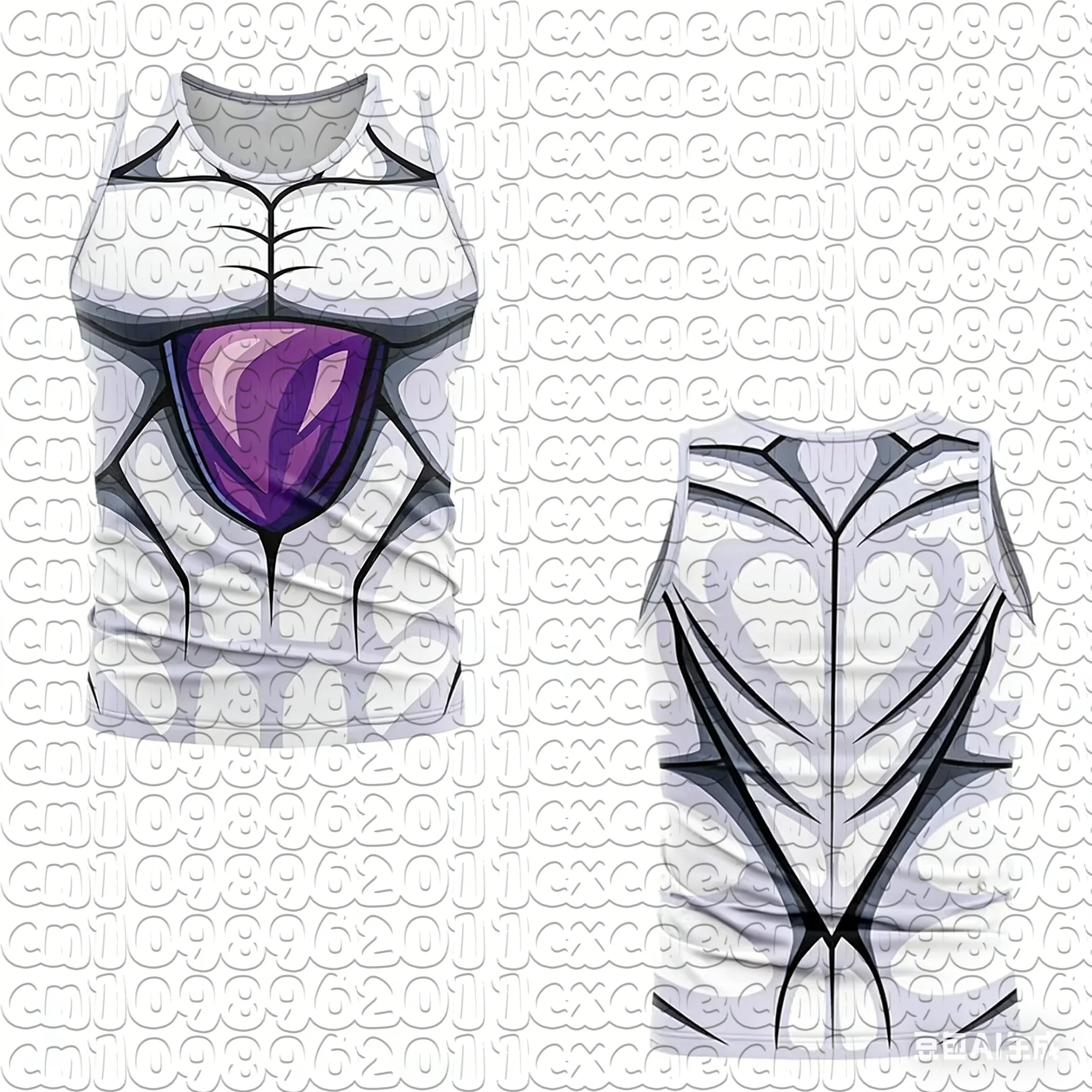 Men Women Summer Quick Dry Tank Top Dragon Ball Frieza Cosplay Armor Print Sleeveless Shirt Unisex Athletic Sports Vest