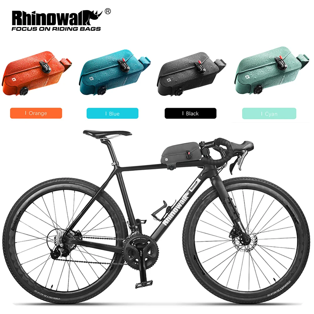 

Rhinowalk Bike Top Tube Bag Waterproof TPU Cycling Front Frame Bag With Knob Locking System Magnat Buckle For MTB