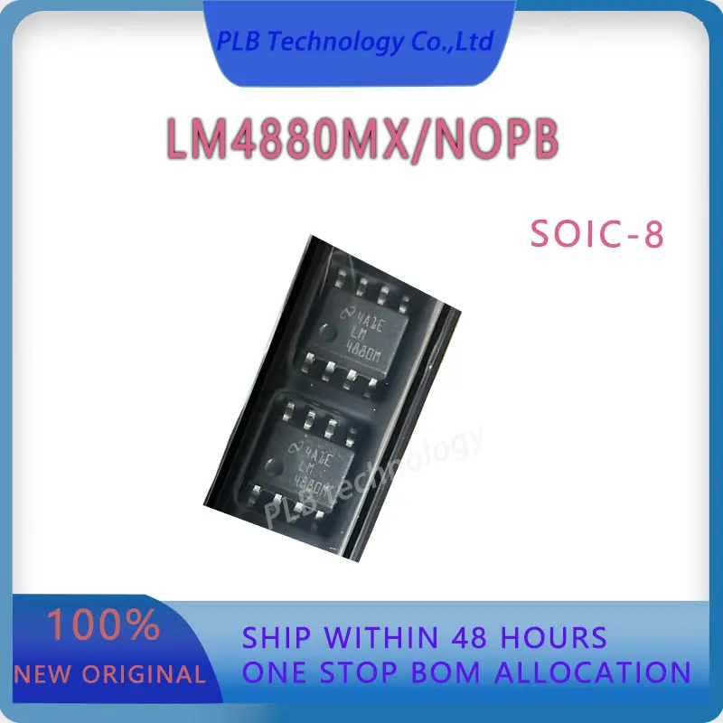

Original LM4880 LM4880MX/NOPB SOIC-8 250-mW stereo analog input Class-AB audio Amplifier with shutdown mode IC chip Stock