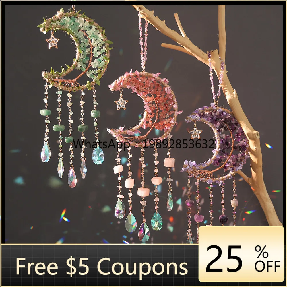 

Crystal Gravel Moon Sunshine Catcher Pendant Pendant Decoration Room Living Room Pendant