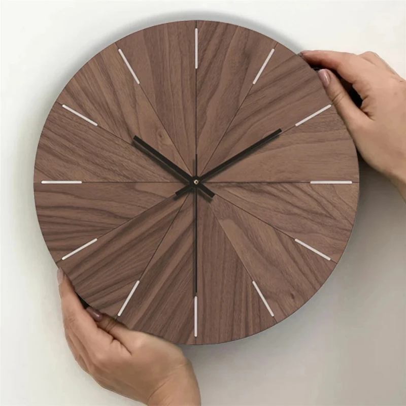 

Creative Wood Grain Wall Clock Large Vintage Rustic Wooden Silent Clock Modern Home Living Room Office Decoration Non Ticking