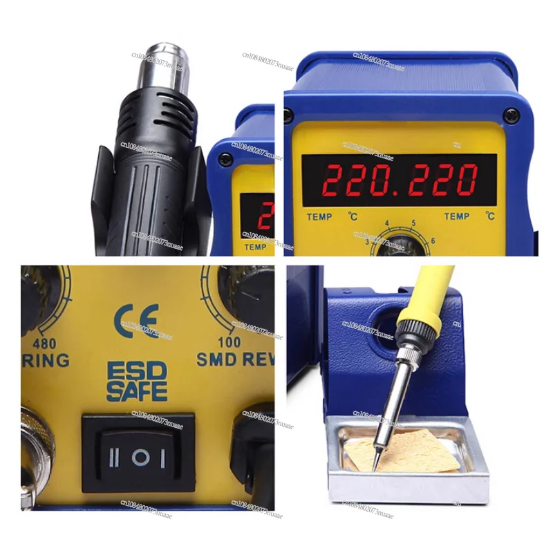 Hot Soldering Station with Dual Digital Display, Desoldering Station, Brushless Fan, Mute Design, 878 L2