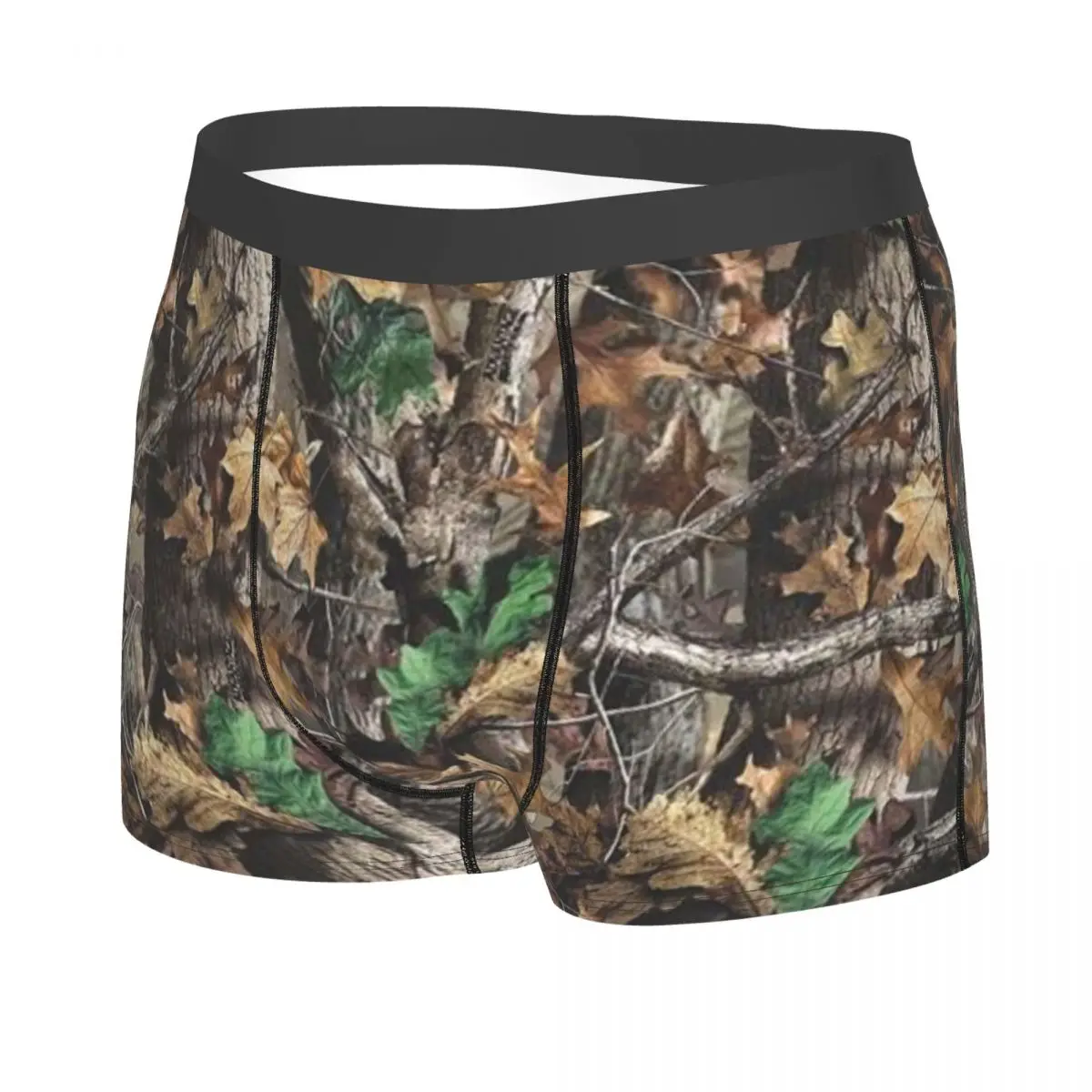 Custom Real Tree Forest Camo Camouflage Pattern Underwear Men Stretch Boxer Briefs