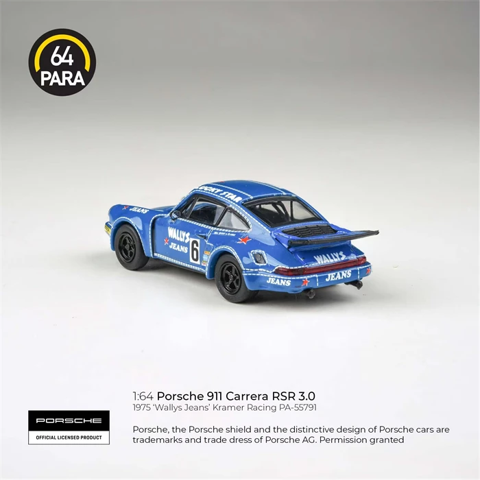 1:64 Carrera RSR Jean PARAGON 1/64 911 PARA64 alloy die cast static car models, toys for children, holiday gifts for friends.