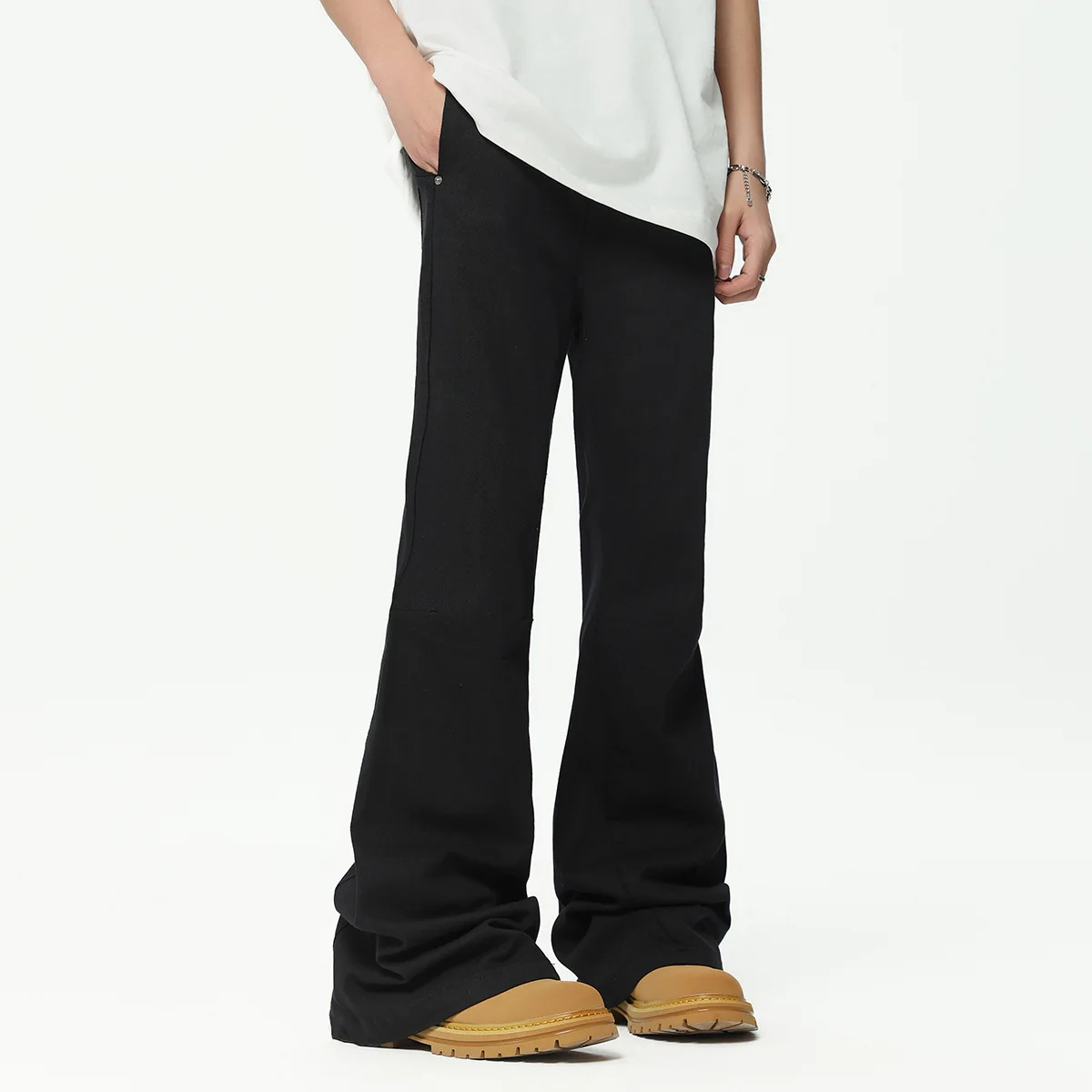 OR FL Trendy Brand Make Your Legs Look Longer Black 97 Cotton Women Casual Pants American Retro Cleanfit Solid Color Trousers