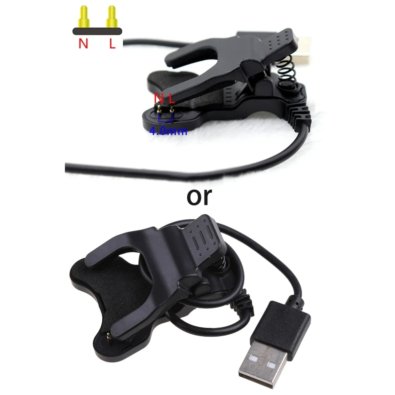 Watch Universal USB Charging Cable 3 pin 3/4/7mm Clip Bracelet Wire 2/3 pins for TW64 TW68