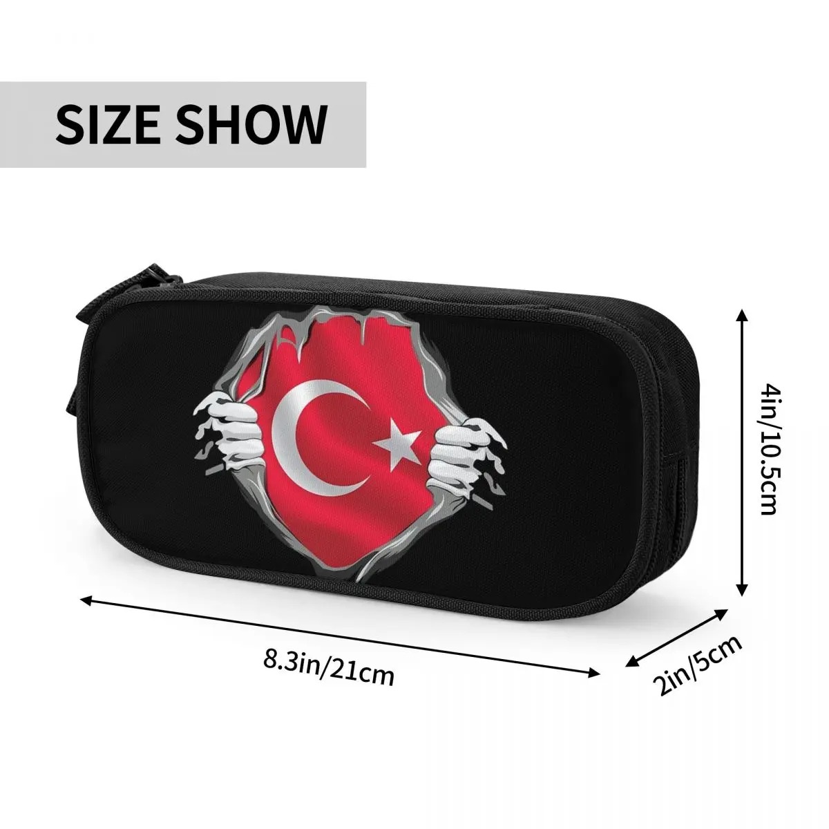 Estuches para lápices con bandera de la República de Turquía, bolsas para bolígrafos de gran capacidad, estuche para lápices para niños, niñas, estudiantes, papelería, escuela