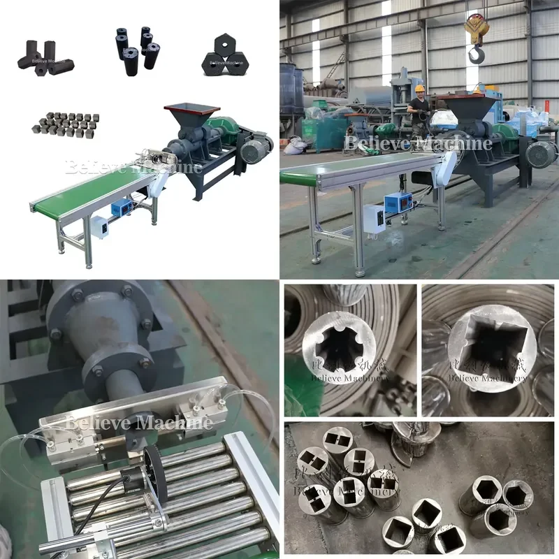 for Shisha Coal Charcoal Briquettes Extruder Machine Round Square Hexagonal Making Production Line Factory Price