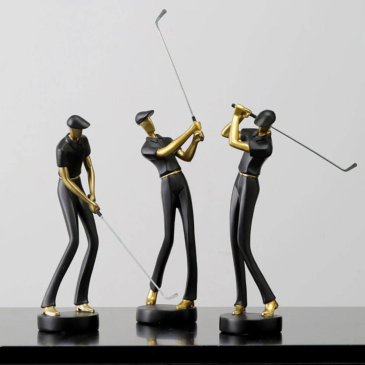 Figuritas creativas de golfista, adorno de modelo de jugador de Golf de Color Simple abstracto, decoración de estilo deportivo, artículos