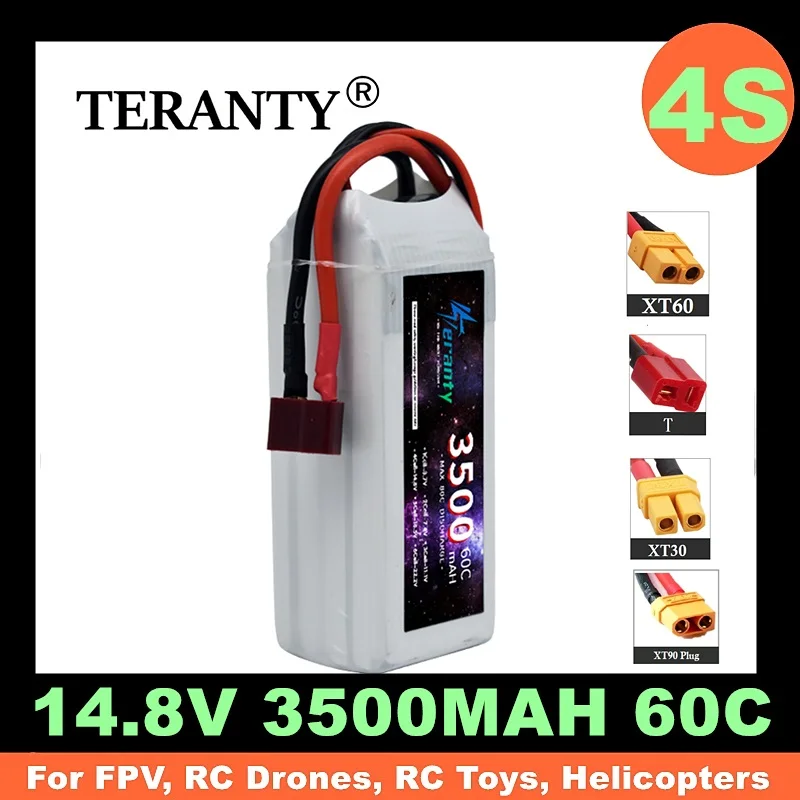 

14.8V 3500mAh 60C 4S Lipo Rechargeable Battery Pack with Deans T/XT30/XT60/XT90 Plug for Remote Control Models Airplane Car Boat