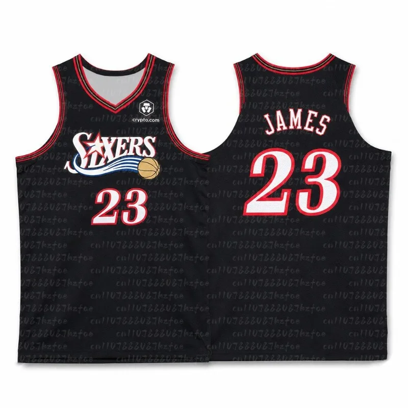 2026 Sixers James 23 Sleeveless Basketball Jersey Y2K Sports Fan Streetwear Loose Tank Top Quick Dry Mesh Shirt FamilyMatching