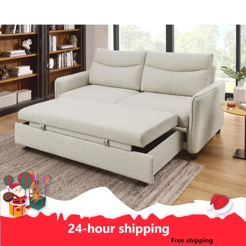 

75-Inch Queen Convertible Sleeper Sofa Bed, Comfortable Pull-Out Futon Loveseat, Full Love Seat For RV Small Spaces