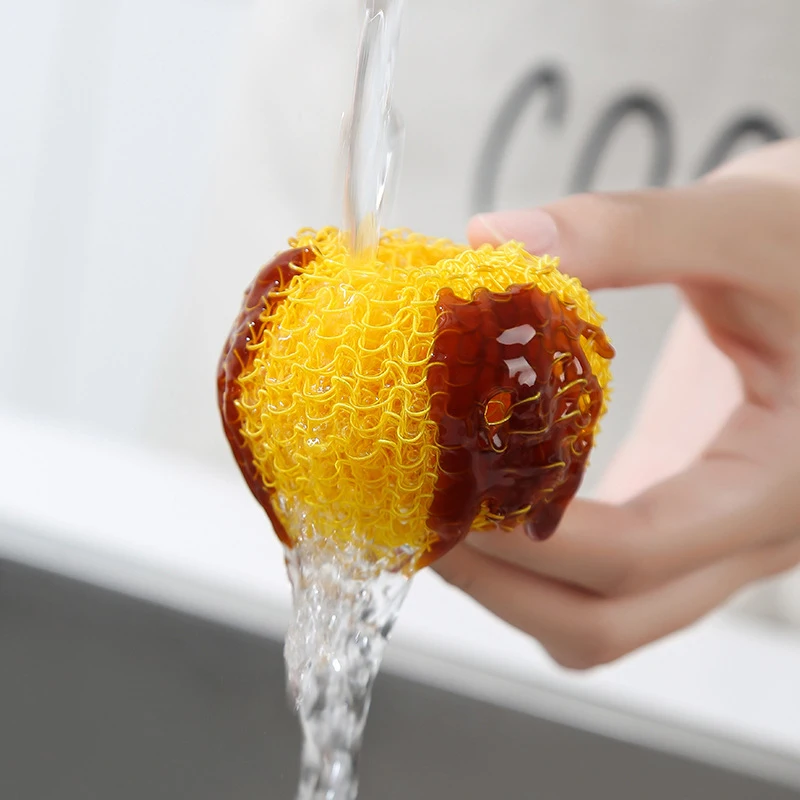 New Kitchen Refillable Detachable Nylon Wire Ball Cleaning Brushes Dish Washing Tools For Pans Cups Bowl Scrubber Accessories