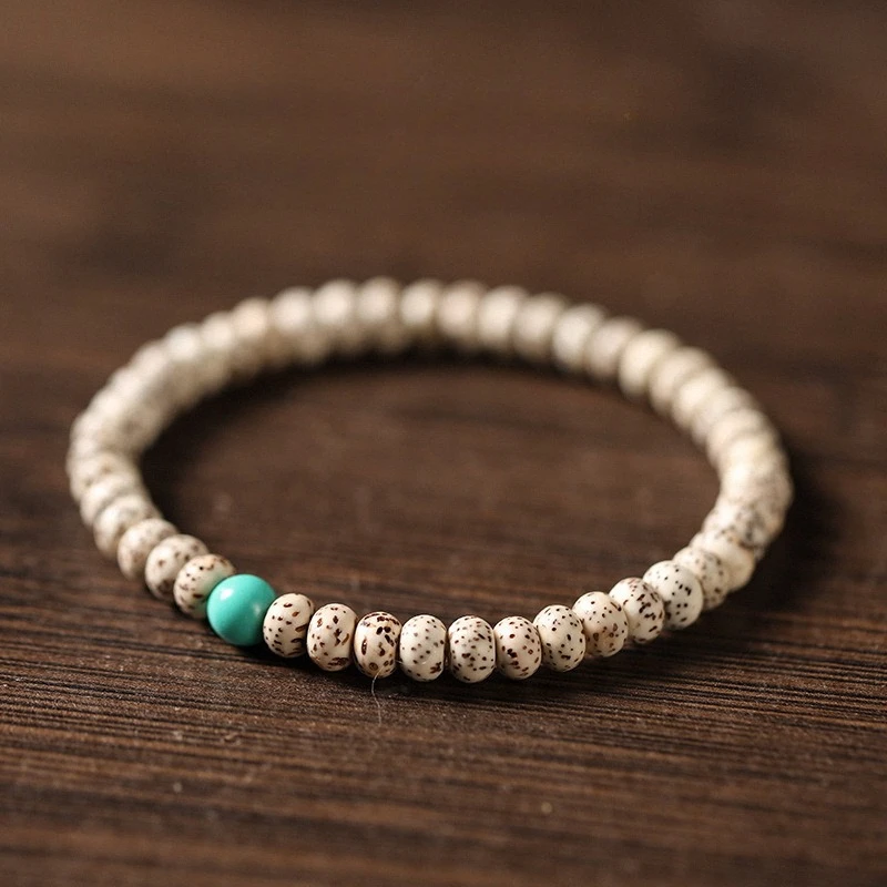 

Натуральная звезда, луна, Бодхи, тонкий браслет с одной петлей, литературные элегантные женские киновари, бусины с удачей