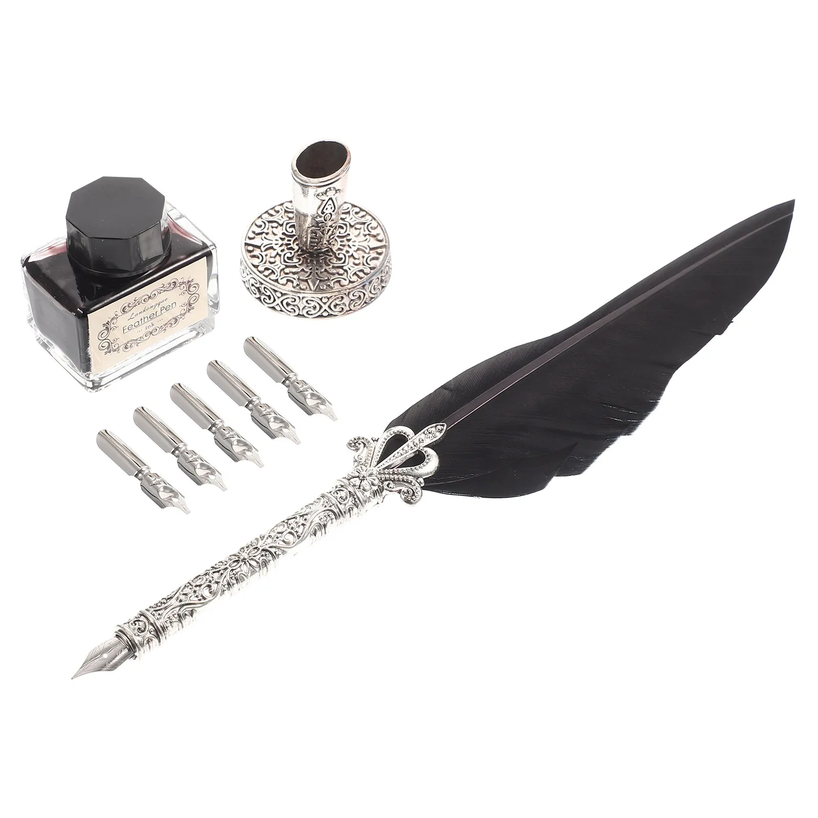 

1Set Quill Dip Pen Lightweight Decorative Calligraphy Ink Pen Business Signature Writing Gift