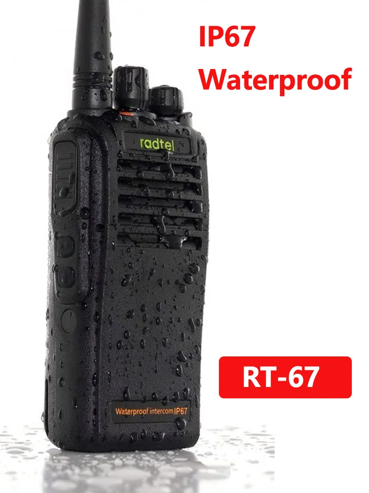 

RADTEL RT-67 UHF 400-470 MHz Professional Handheld Waterproof Two Way Radio IP67 Rechargeable Portable 5W Walkie Talkie