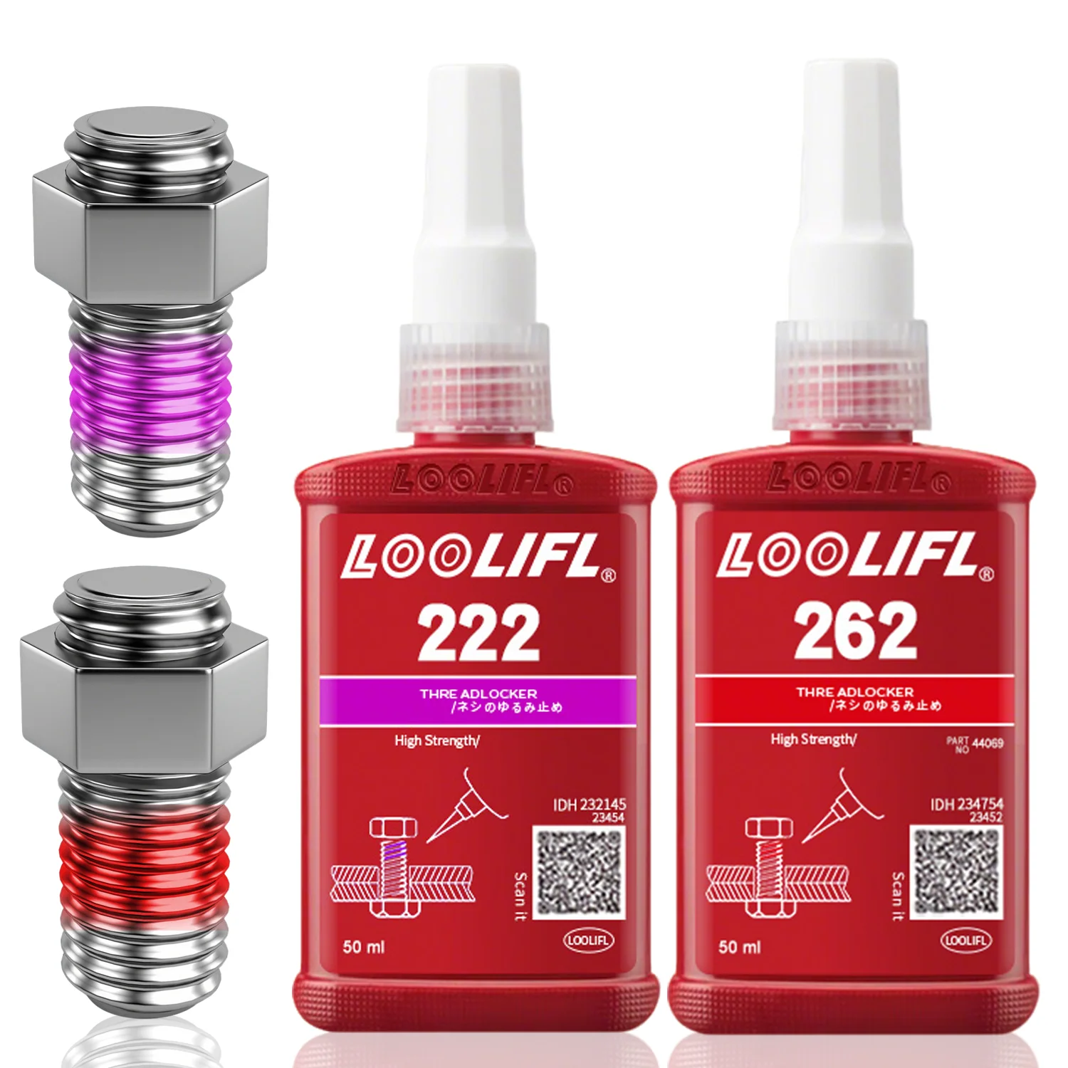

LOOLIFL Red Thread Locker 262 Nuts-Bolts Locker Screw Adhesive Lock Tight Seal Fasteners Anaerobic Curing Metal Glue Rustproof