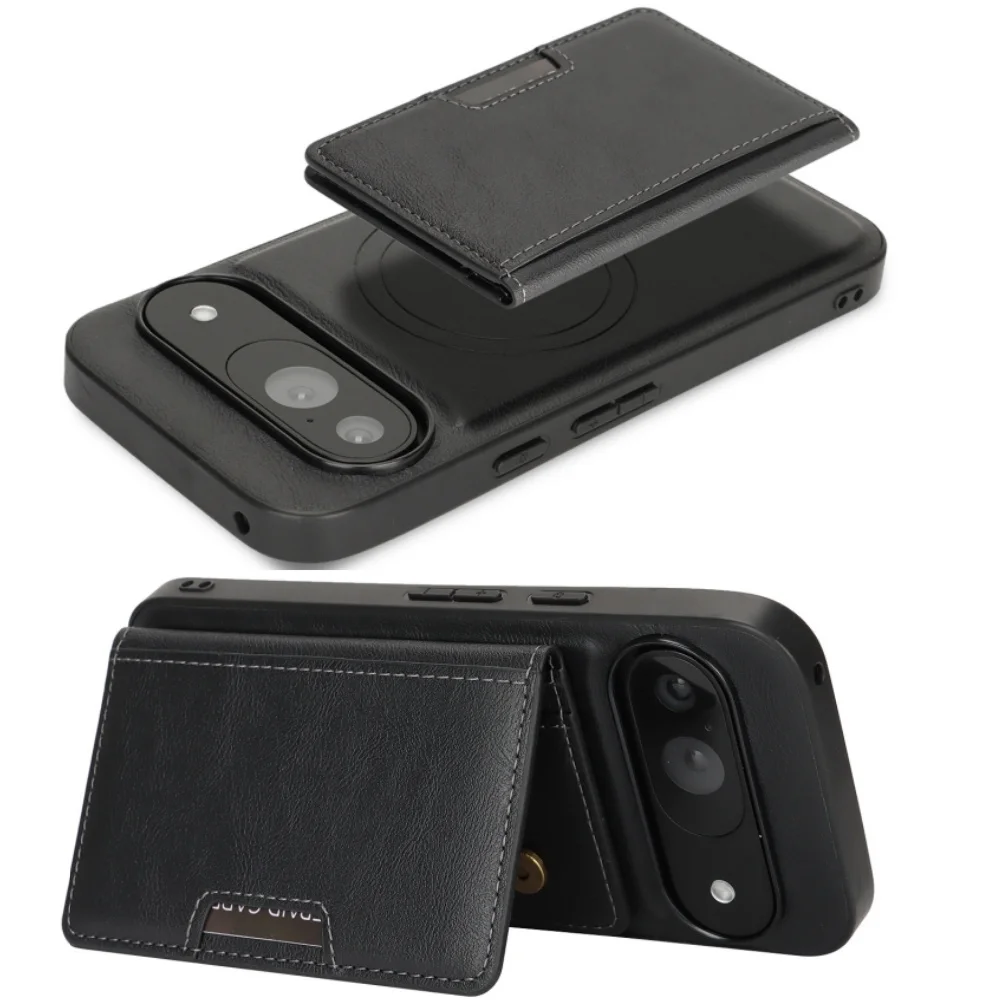 

2 In 1 Magnetic PU Leather Luxury Wallet Case For Google Pixel 10A 10 10Pro 9A 9 8 Pro Protection Cover Cards Holder