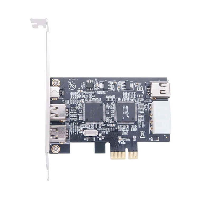 PCI-e 1X IEEE 1394A 4 포트 (3 + 1) 파이어와이어 카드 어댑터, PCIe PCI 익스프레스 내부 1394, 6 핀-4 핀 IEEE 1394 케이블, 데스크탑용