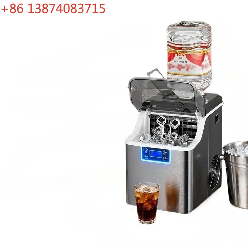 For Commercial Household Small Milk Tea Shop Ice Manual Bottled Water 30kg Dormitory Bar Ice Cube Machine