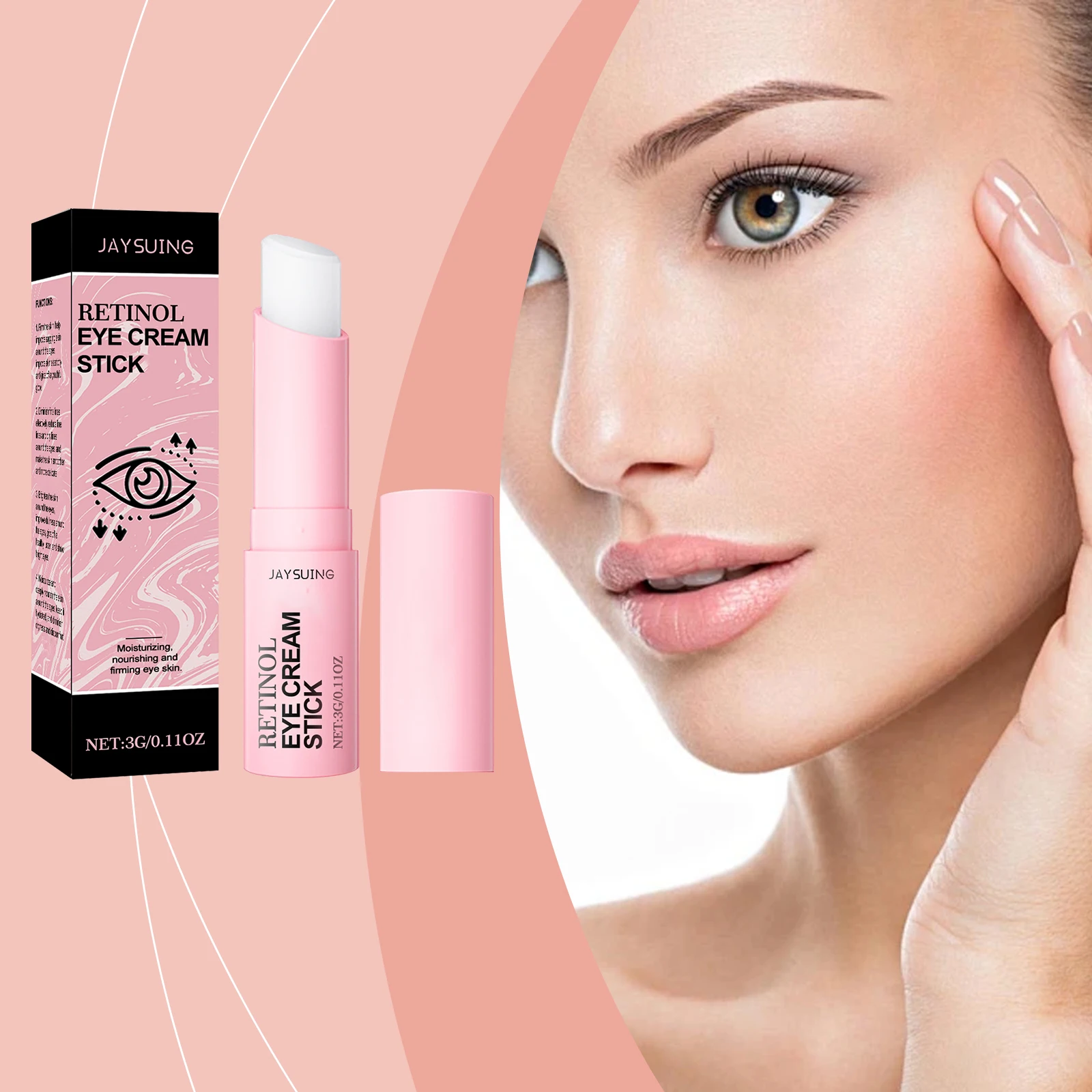 

Retinol Eye Cream Stick Removal Eyes Bags Anti Dark Circles Moisturize Firming Relieve Edema Improve Dullness Vitamin C Eye Balm