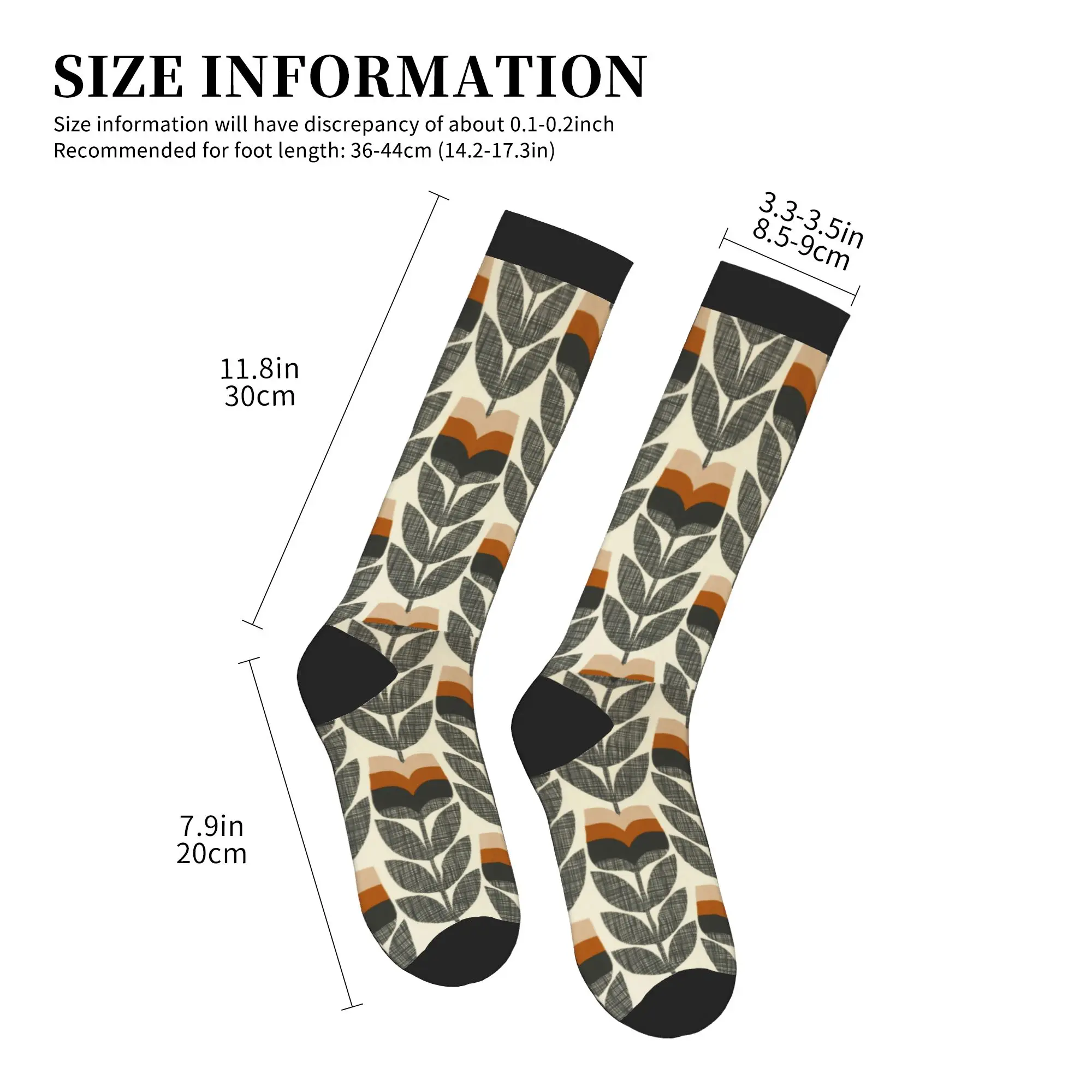 Rose Bud Orange By Orla Kiely Men Women Sports Compression Socks Unisex Kawaii  Spring Summer Autumn Winter Dress Socks - view 4