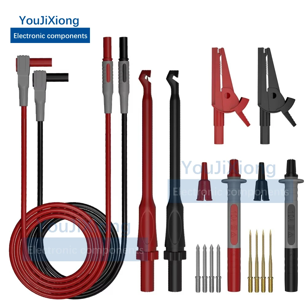 

Multimeter Test Lead Kit, Digital Electrical Probe with Alligator Clip, Threading Back