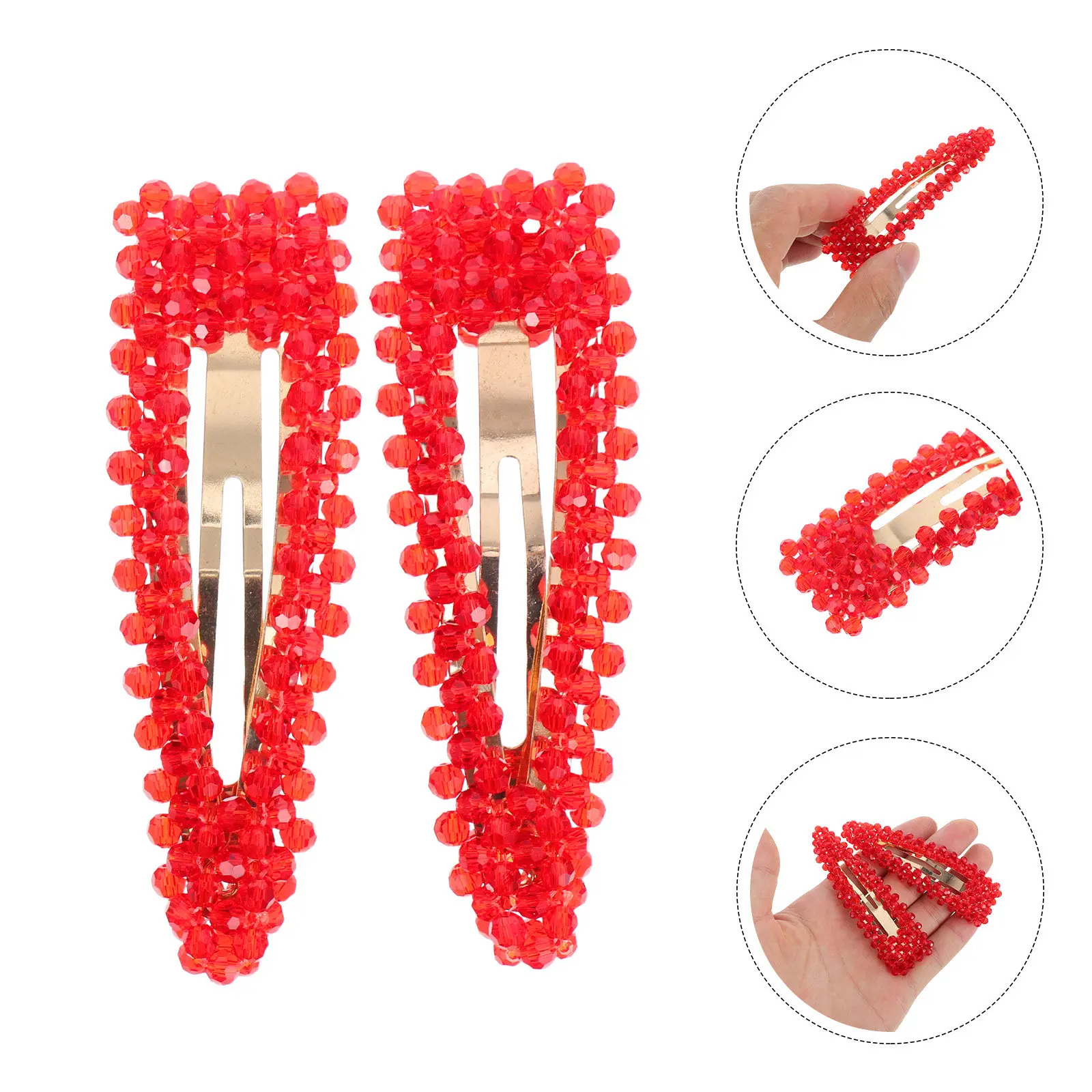 

2Pcs Pearl Hair Clips Water Drop Shape Elegant Barrettes for Women Girls Styling Accessories Wedding Party Daily Use Bobby Pins