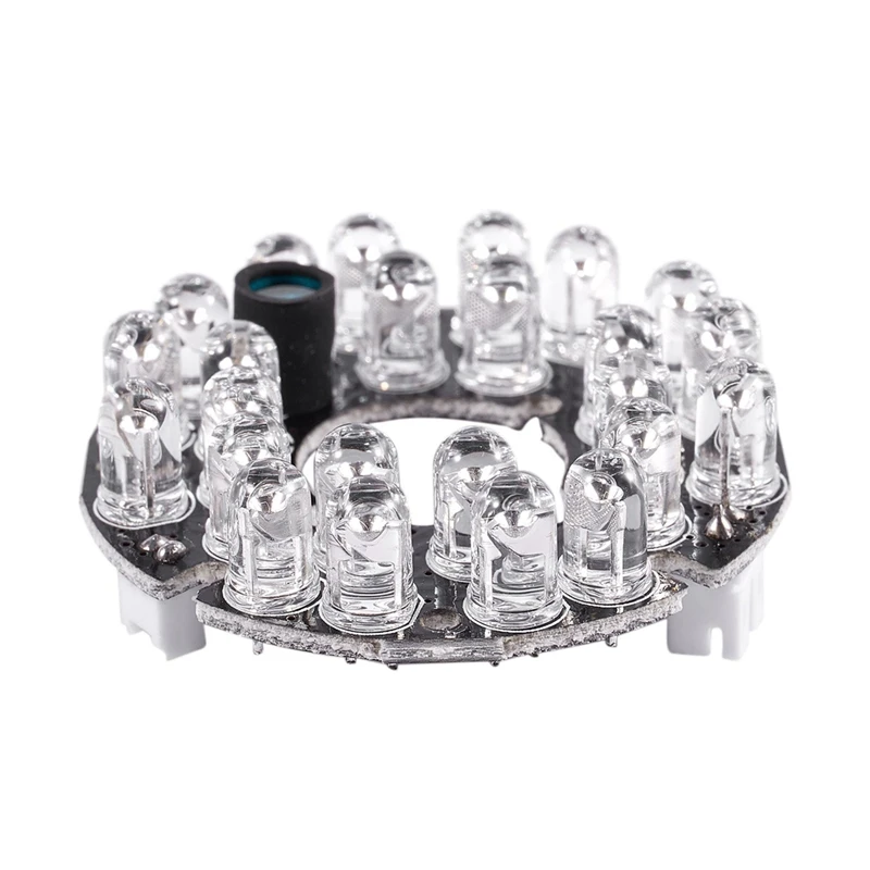 IR 적외선 램프 보드, 2X CCTV 카메라, 10Mil, 90 도 적색, 5mm, 24 LED 전구
