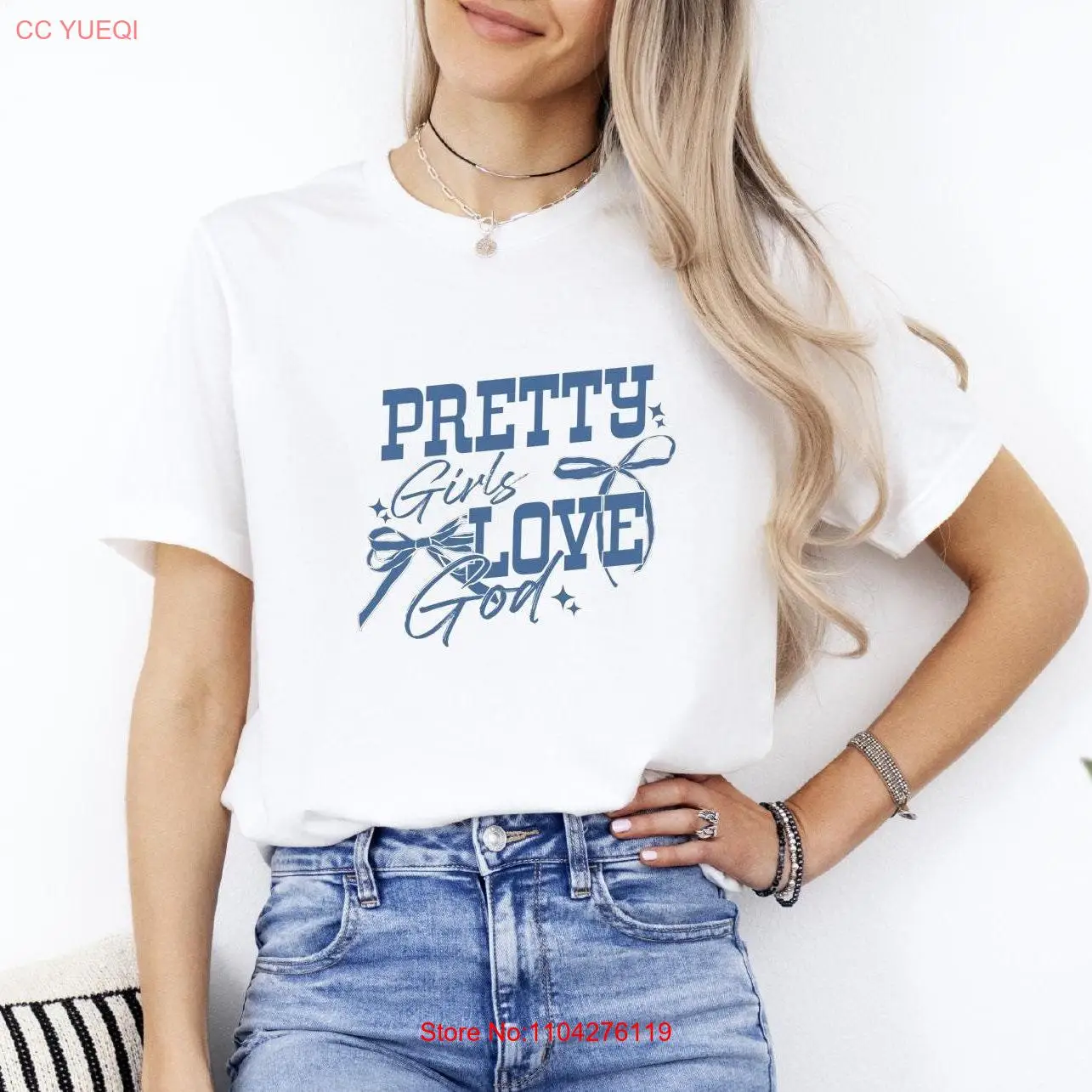 Pretty Girls Love T Shirt Religious Christian Faith Religion Jesus God s long or short sleeves