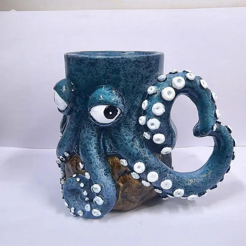 الراتنج القدح كوب للبيرة الزينة زخرفة القراصنة القدح الأخطبوط تصميم القدح القرون الوسطى للمنزل ديكور مجموعات الخيال مكتب عمل #1