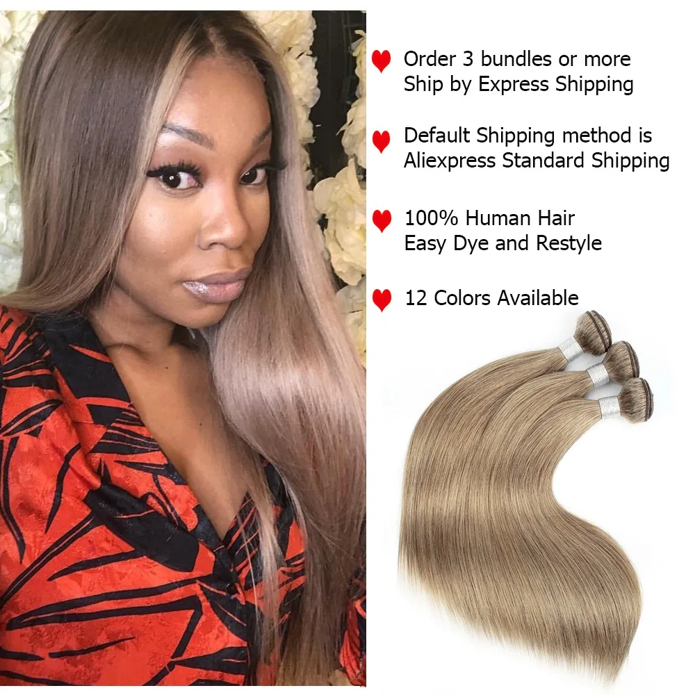 Mogul Haar 1 pc glattes Haar Bündel Farbe 8 asch blonde Farbe 27 honig blondes Haar weben Bündel remy Echthaar verlängerung