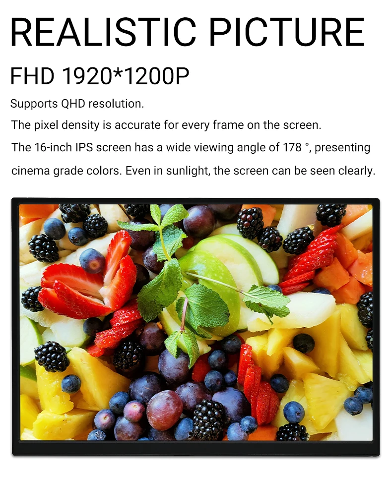 شاشة ZSUS مقاس 16 بوصة محمولة 100%sRGB 1200P IPS 165hz شاشة كمبيوتر للألعاب لمفتاح الكمبيوتر المحمول على سطح البخار PS4 PS5 Xbox #5