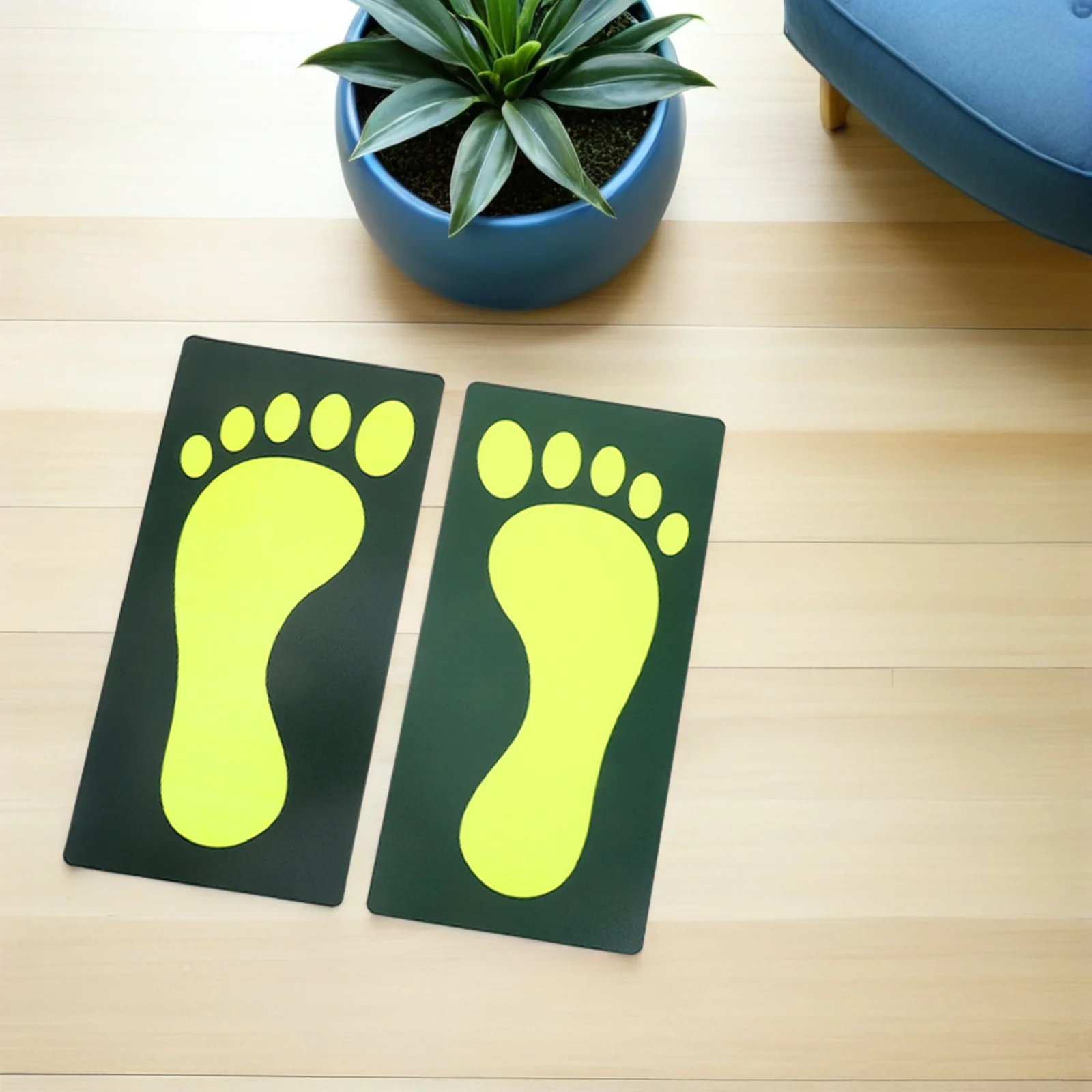 12 Uds. Pegatinas luminosas nocturnas para suelo con huella, pegatinas autoadhesivas de Pvc impermeables para evacuación, marcadores de seguridad antideslizantes para