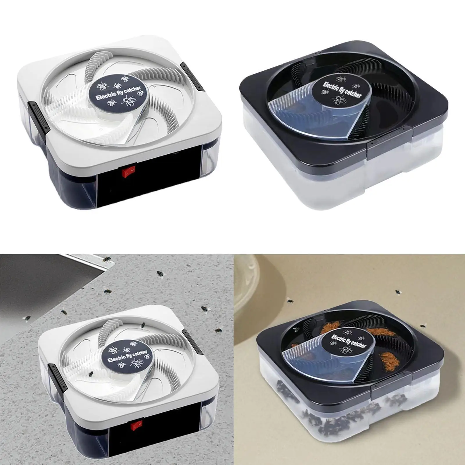 Automatic Rotating Fly Catcher Portable Electric Exterminator Device Easy Clean for Hotel Use