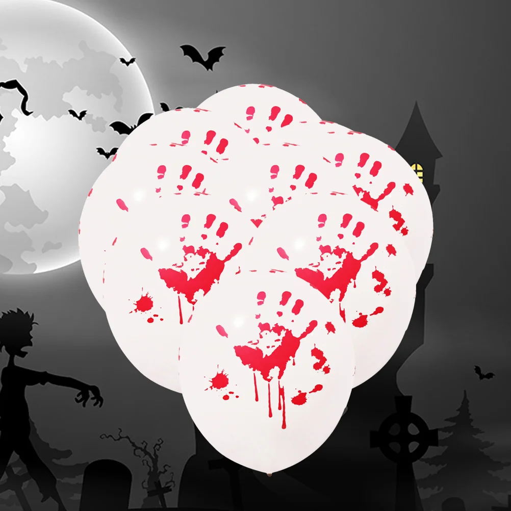 

12 Pcs Balloon Party Decoration Printed Latex Balloons Emulsion Round Halloween