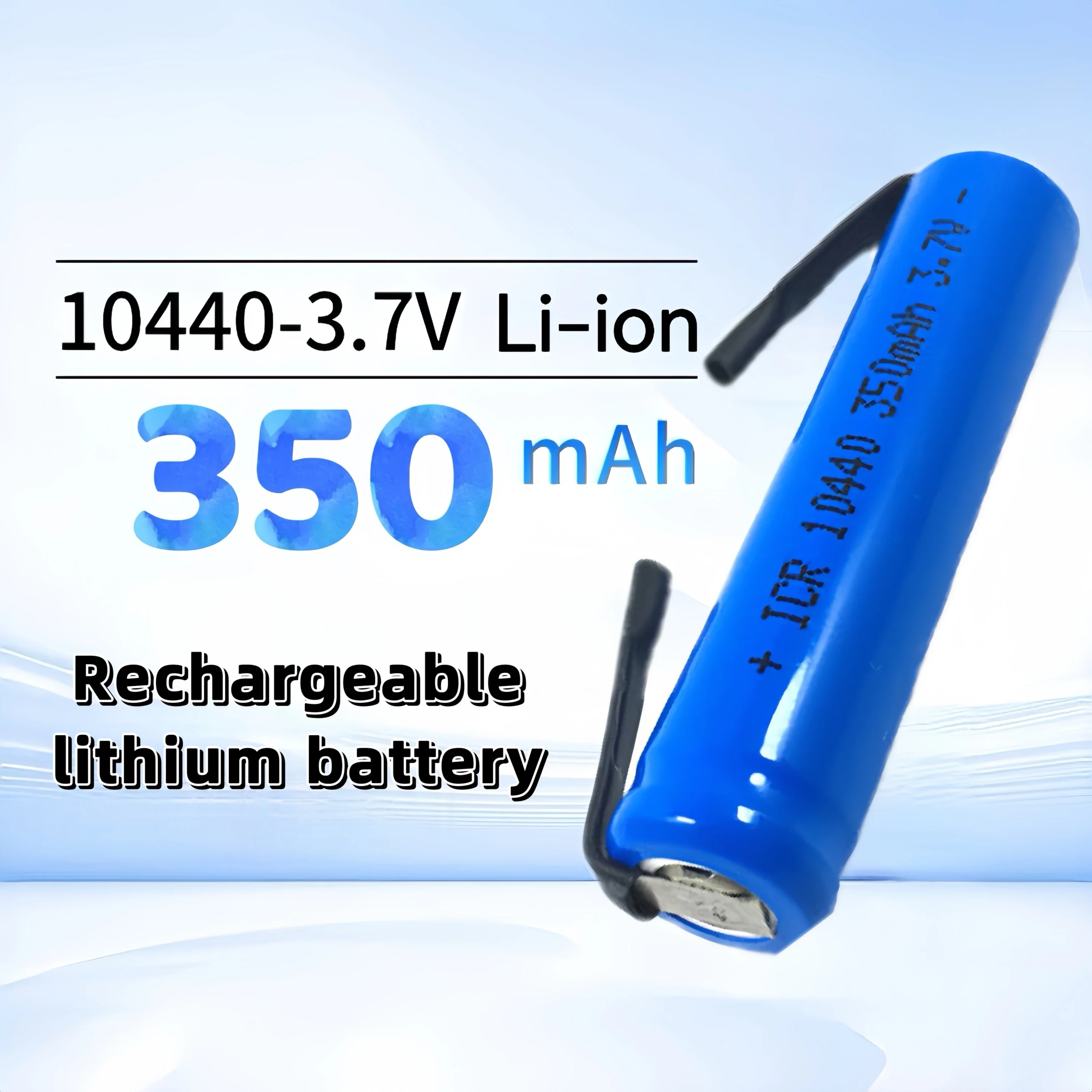 

10440 3.7V 350mAh AAA Rechargeable Lithium Battery with solder tabs for Electric toothbrush Shaver Juicer Speaker keyboard Mouse