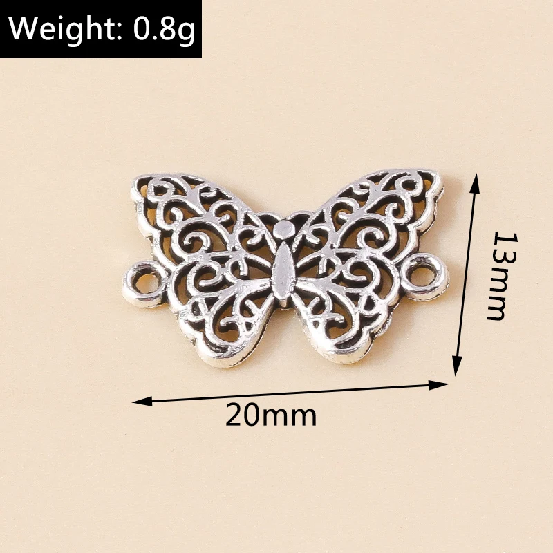 Leslie 30 Stück Tieranhänger aus Legierung, Schmetterlingsanhänger für DIY Handgemachte Armbänder, Halsketten, Schmuckherstellung, Zubehör – Detail 9