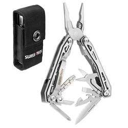 SWISS+TECH 16 in 1 Camping Multitool, Multi Folding Plier, Wire Stripper, Outdoor Pocket, Mini Portable for Camping, New Arrival