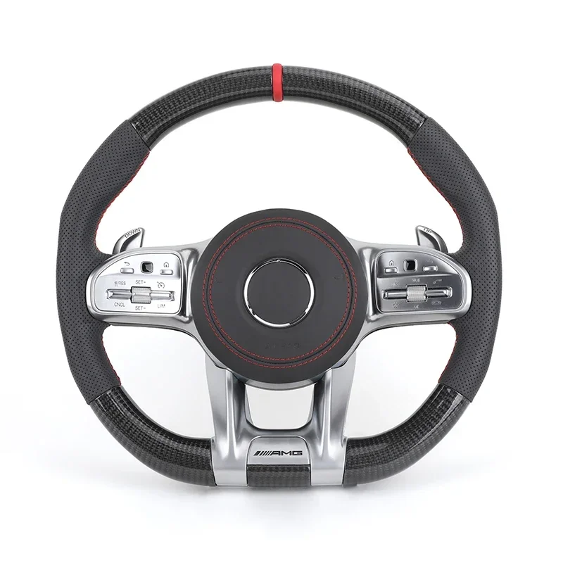 

Upgrade Volant Half Leather Carbon Fiber Steering Wheel for Mercedes Benz W205 W211 W212 GLC C253 GLE W166 W167 W292 GLS X167