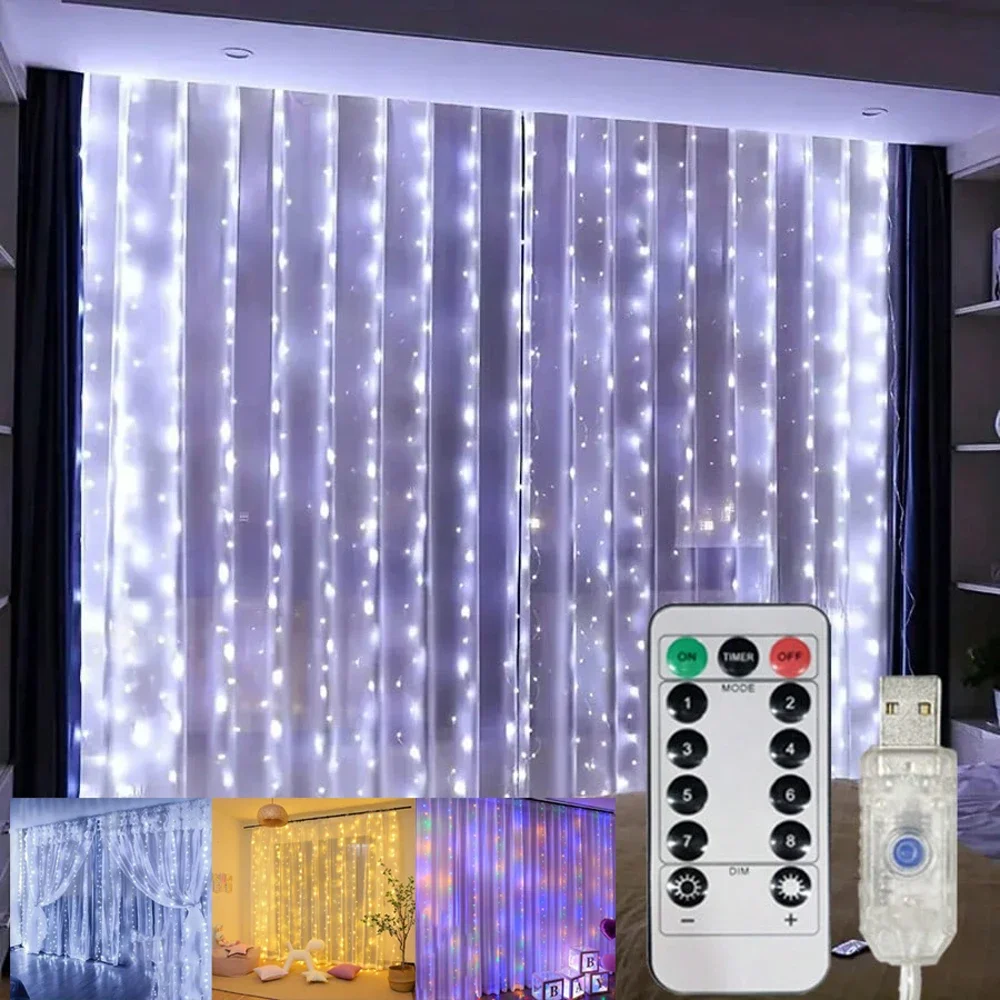 3/6M LED Curtain Fairy Light Christmas Halloween Lamps for Wedding Party Home Decoration Garden Lights Wedding Decoration