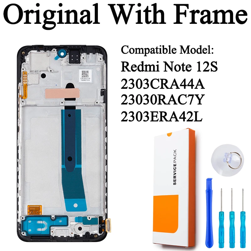 Display LCD Di Ricambio Per Redmi Note 12S 4G – Schermo 6,43 Pollici Con Strumenti Di Montaggio