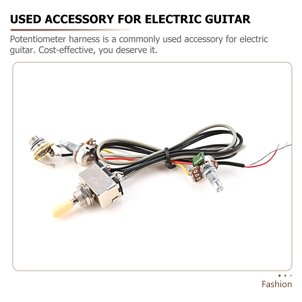 

Guitar Line Yellow Hat Jack Wiring Harness Electric Parts Control Panel Flash Metal Replacement