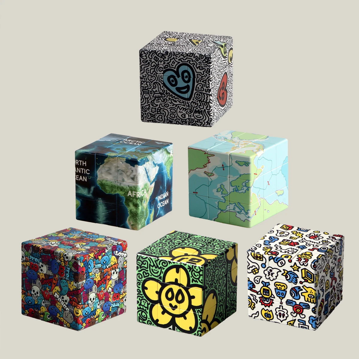 Magic Cube 3x3x3 Cartoon Alien dollar graffiti UV Fun Stress Relief Puzzle Professional Smooth Speed Game Children's Toys Gifts image 4